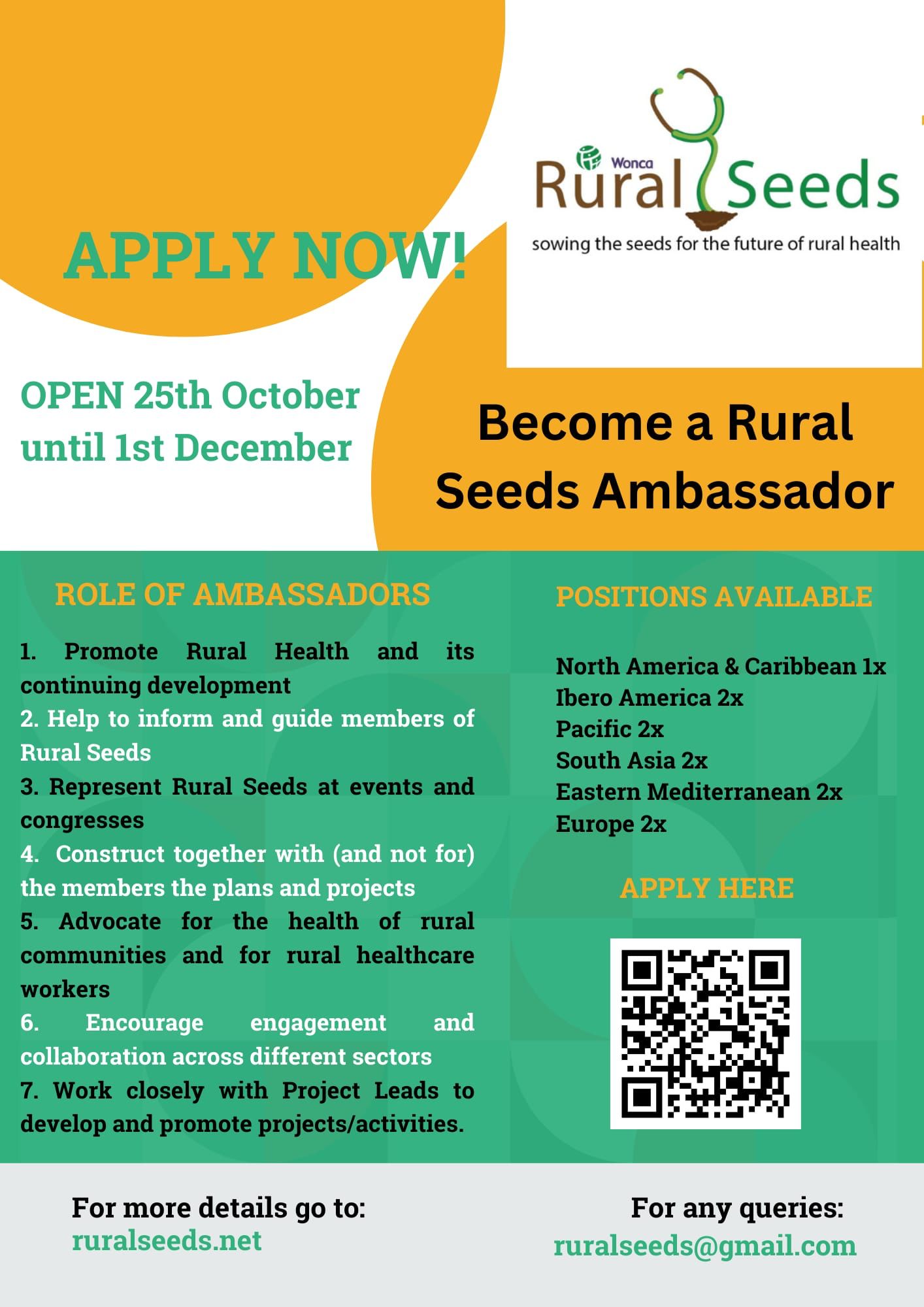Call  for Rural Seed ambassadors!